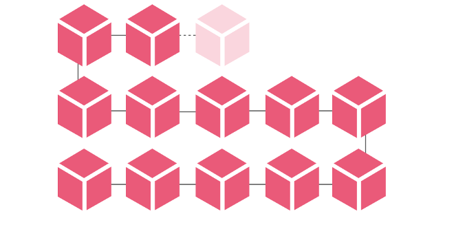 La blockchain se construit par additions successives horodatées de données réunies en "blocs".