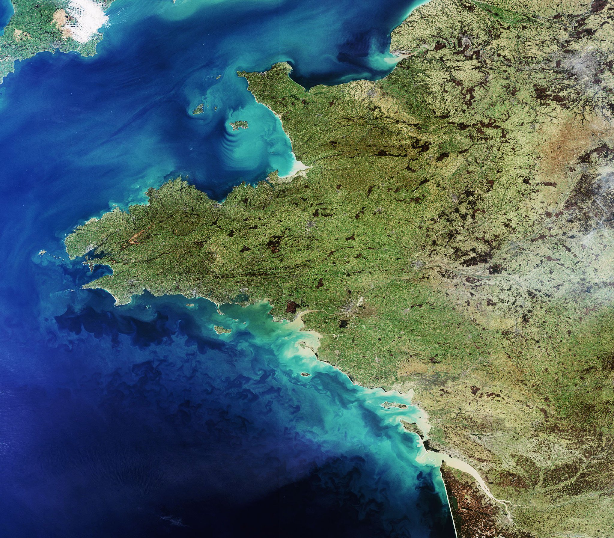Image satellite Sentinel Bretagne