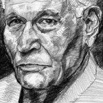 Portrait au crayon de Jacques Derrida. Par Arturo Espinosa Seguir. CC BY.