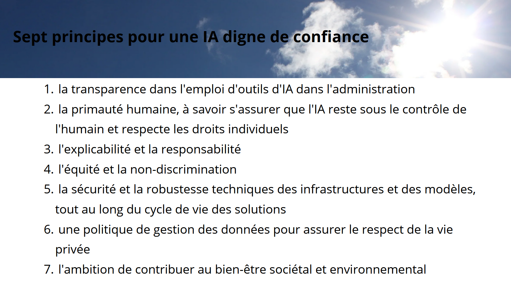 principes IA confiance